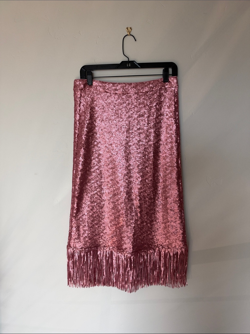 kate spade Pink Sequin Fringe Midi Skirt